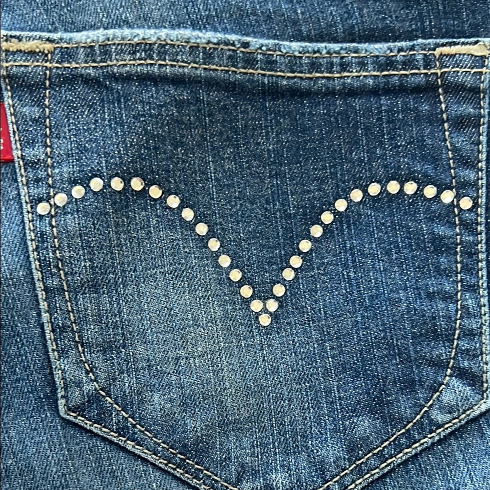 Levi's Dark Blue Rhinestone Women's Jeans - Picture 7 of 8